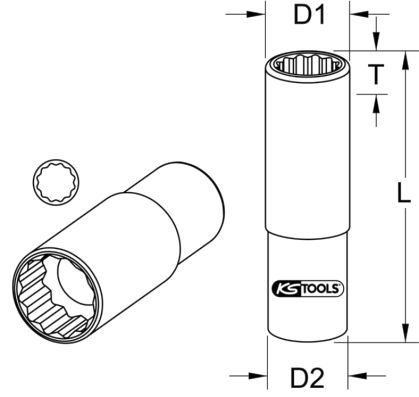 KS TOOLS Hylsyavain 917.1263